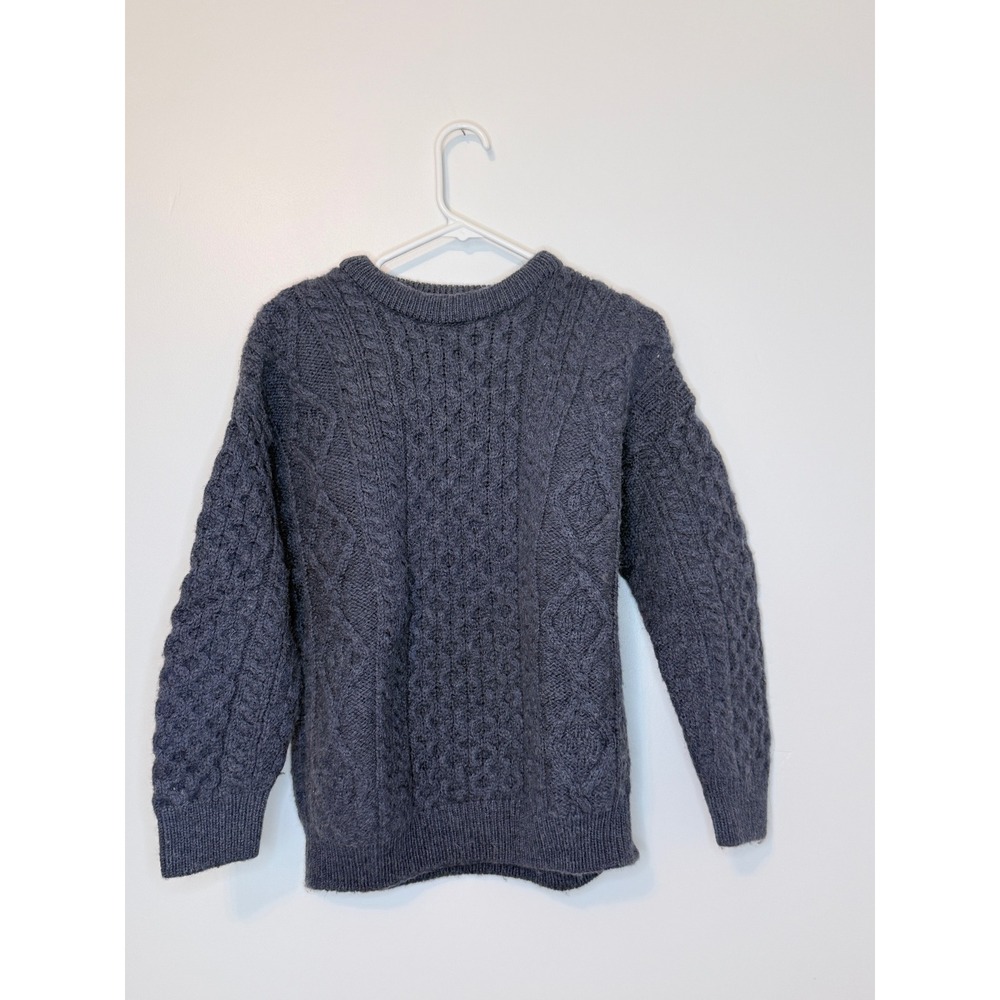 Aran Sweater‎ Market Mens Grey Wool Cable Knit Pullover Sweater Size M